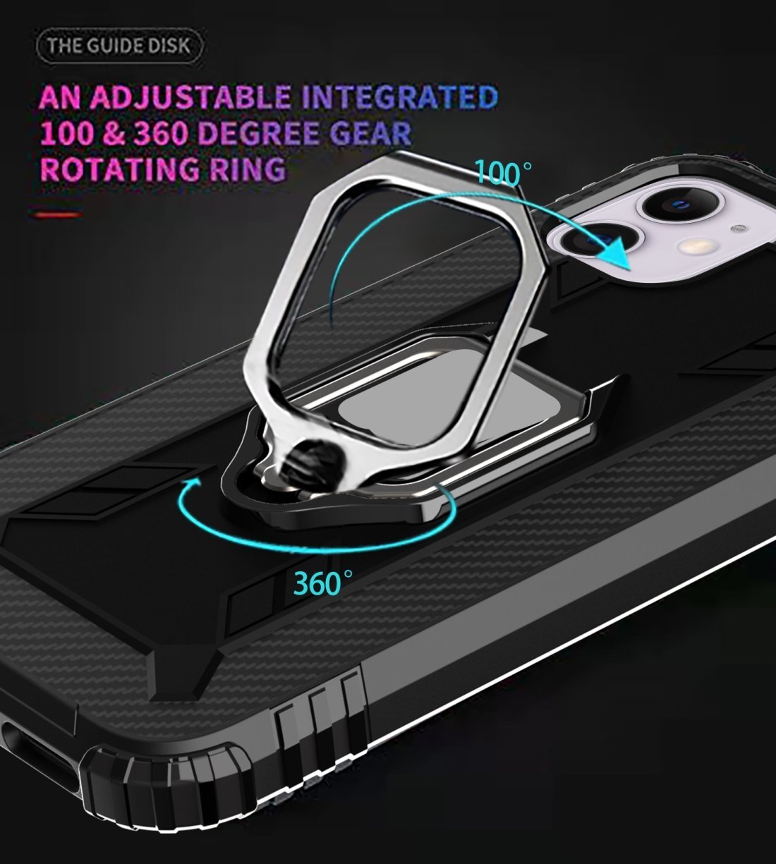 AMZER Sainik Case With 360° Magnetic Ring Holder for iPhone 12