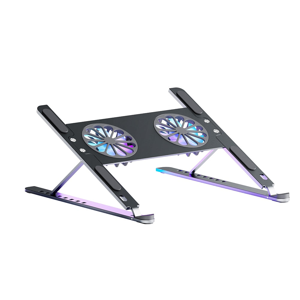 Adjustable Laptop Stand Cooling Pad with 2 Detachable Fan