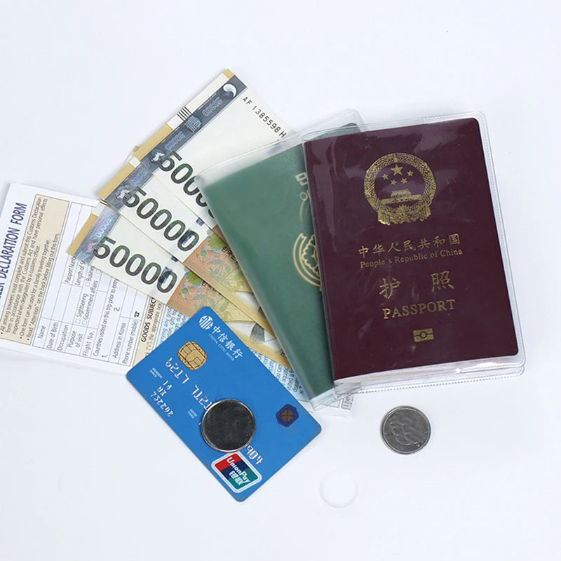 1 Pcs Travel Waterproof Dirt Passport Holder Cover Wallet Transparent PVC ID Card Holders Business Credit Card Holder Case Pouch