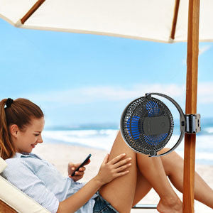 10000mAh Rechargeable Portable;  8-Inch Battery Operated Clip on Fan;